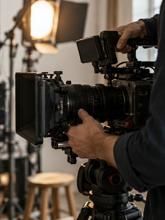 Illustrative video production working scene